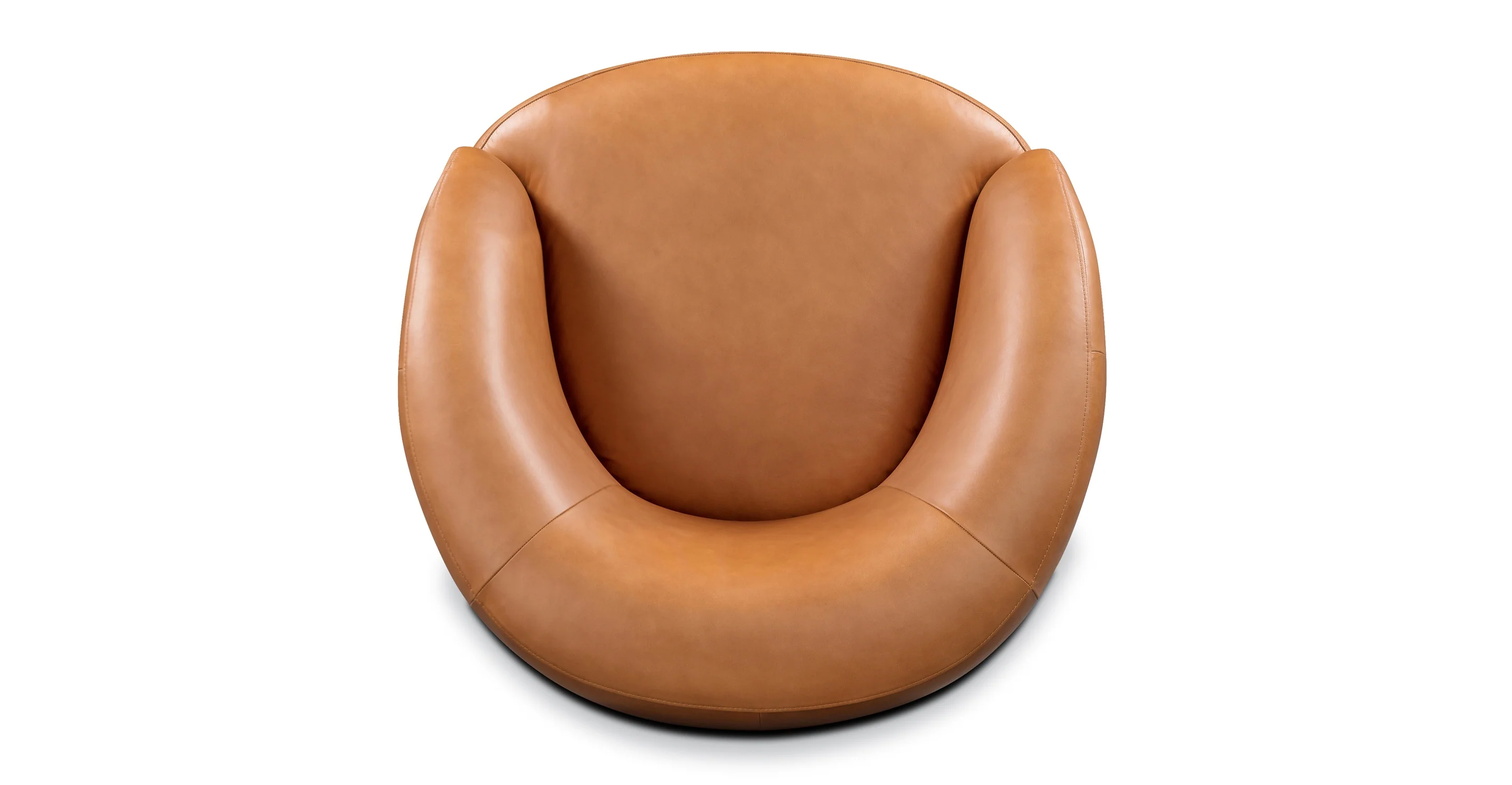 Alma Leather Swivel Chair - Image 7