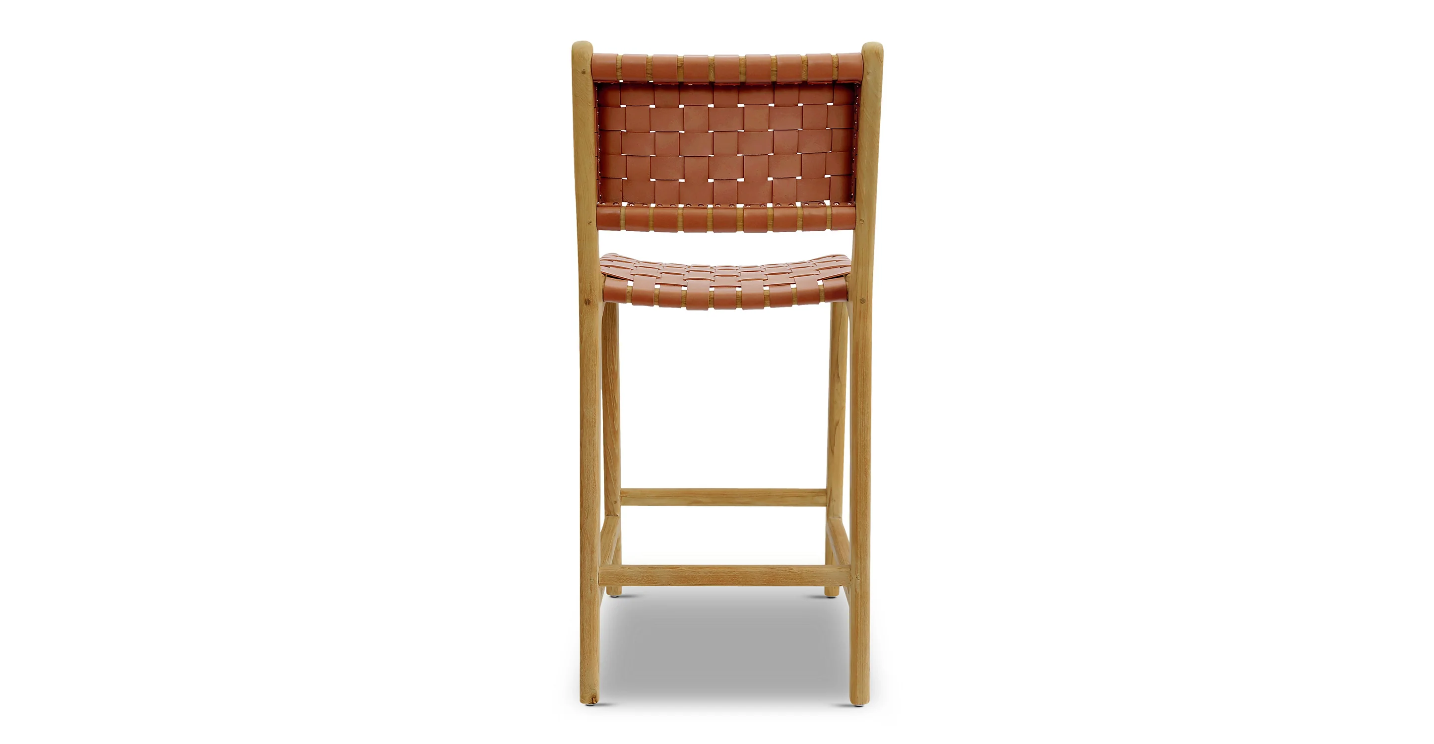 Banda Teak & Woven Leather Counter Height Stool - Image 20