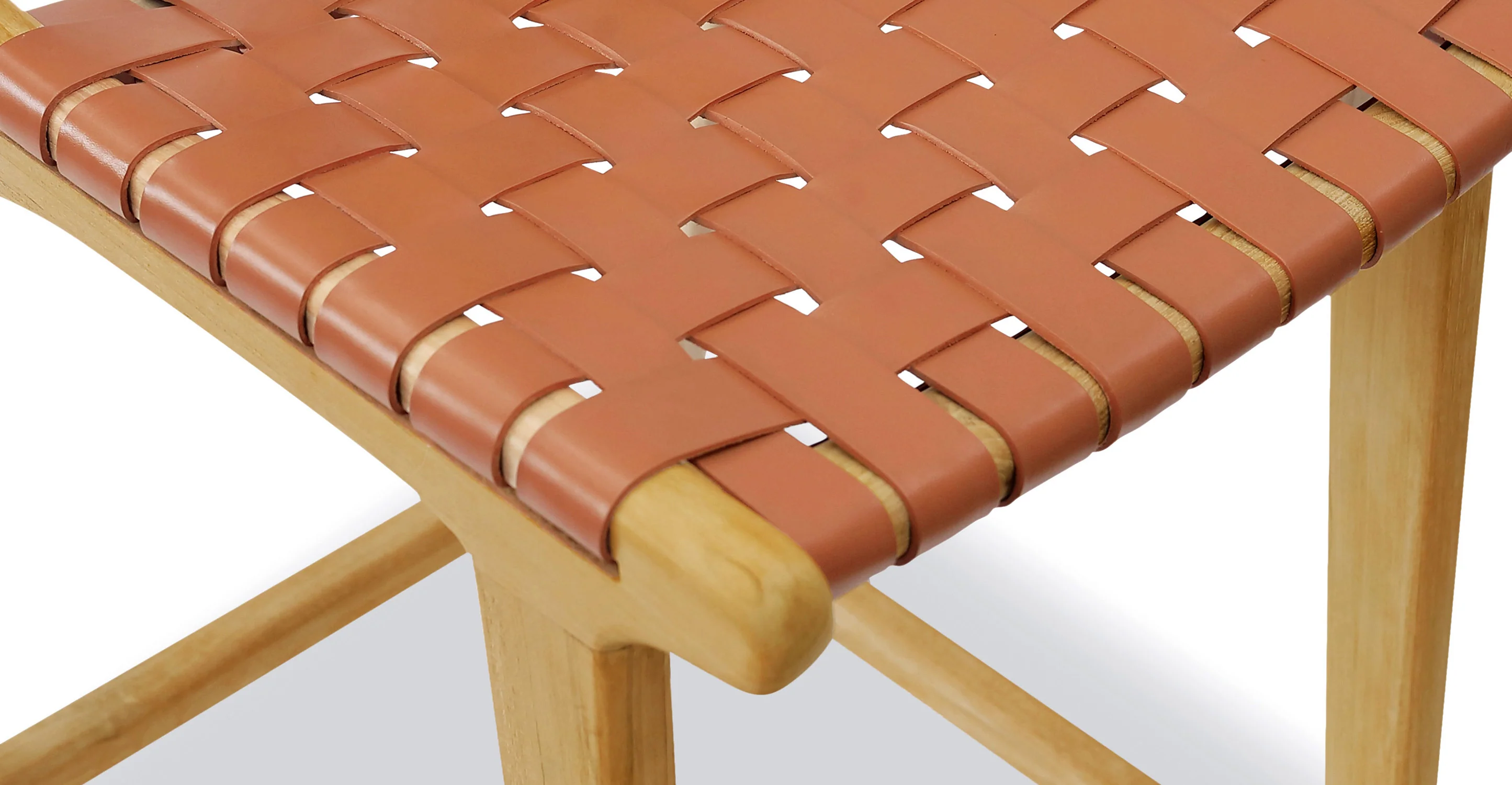 Banda Teak & Woven Leather Counter Height Stool - Image 23