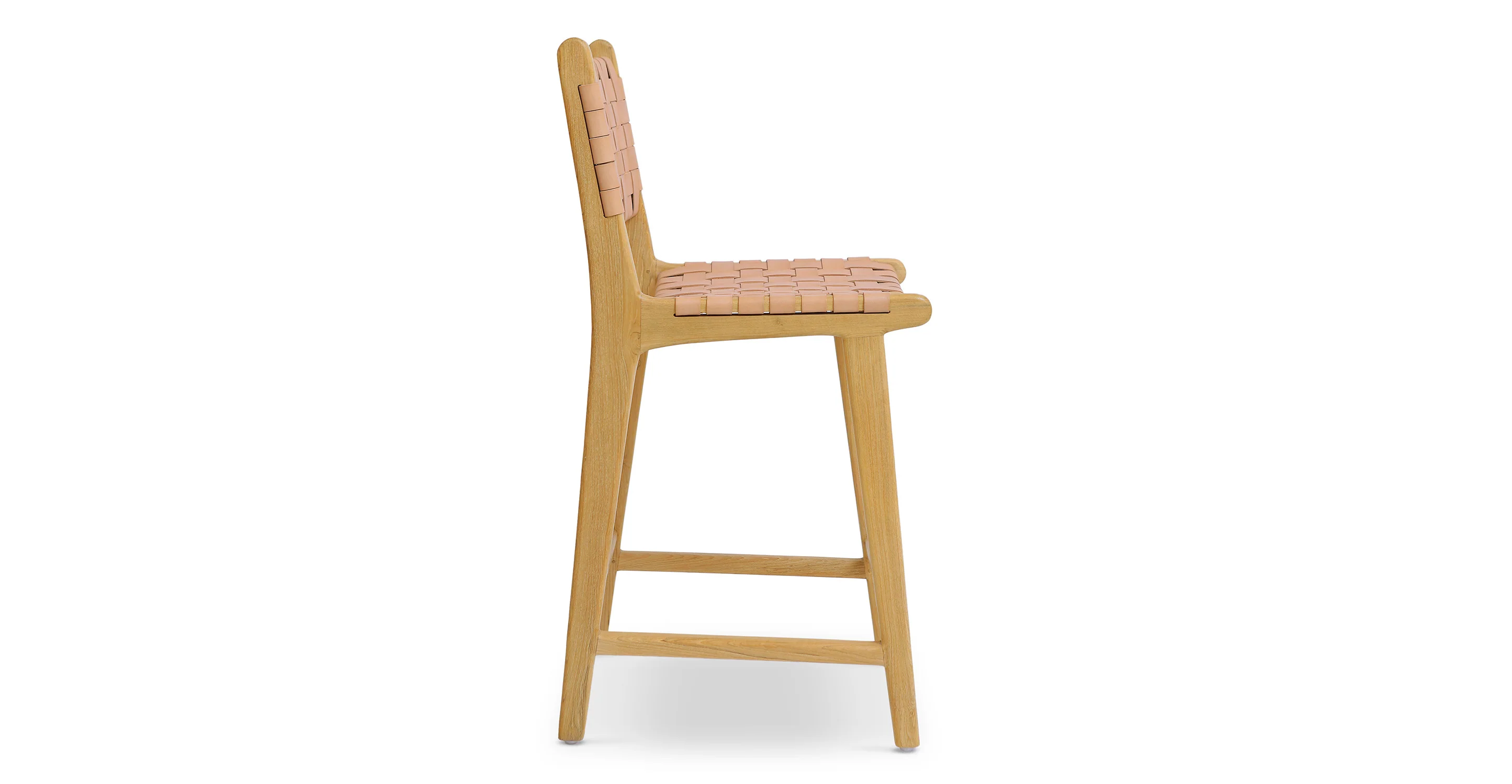 Banda Teak & Woven Leather Counter Height Stool - Image 45