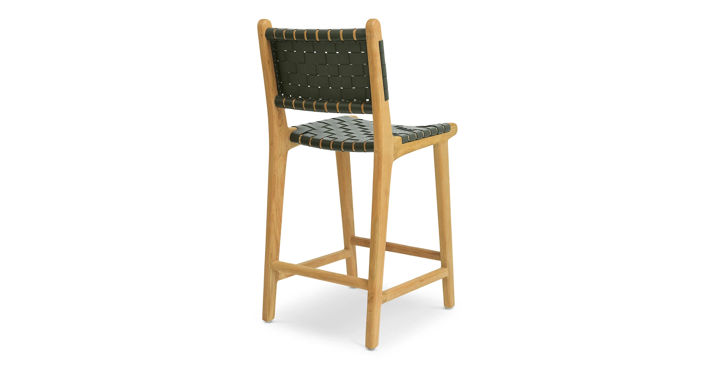 Banda Teak & Woven Leather Counter Height Stool - Image 61