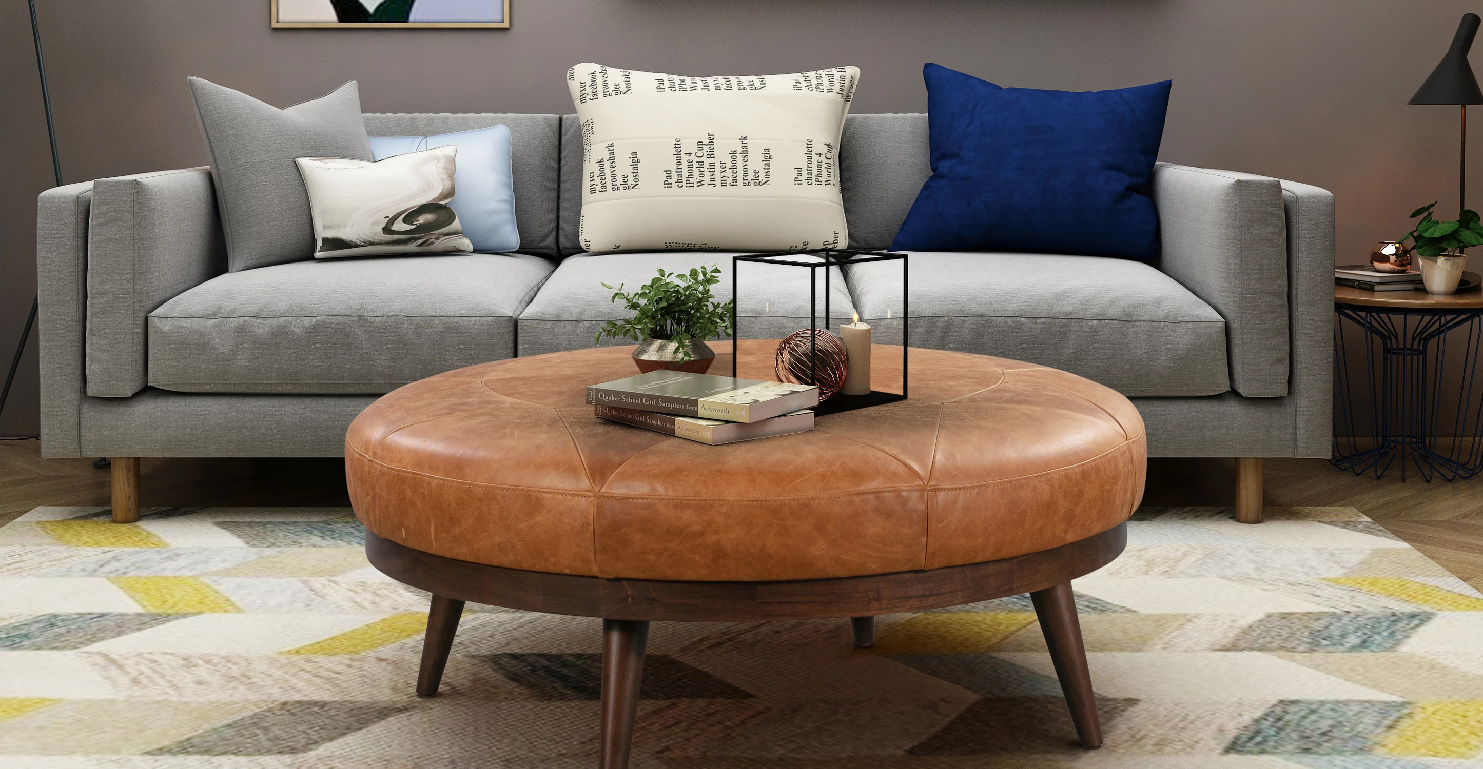 Gio Leather Ottoman - Image 4