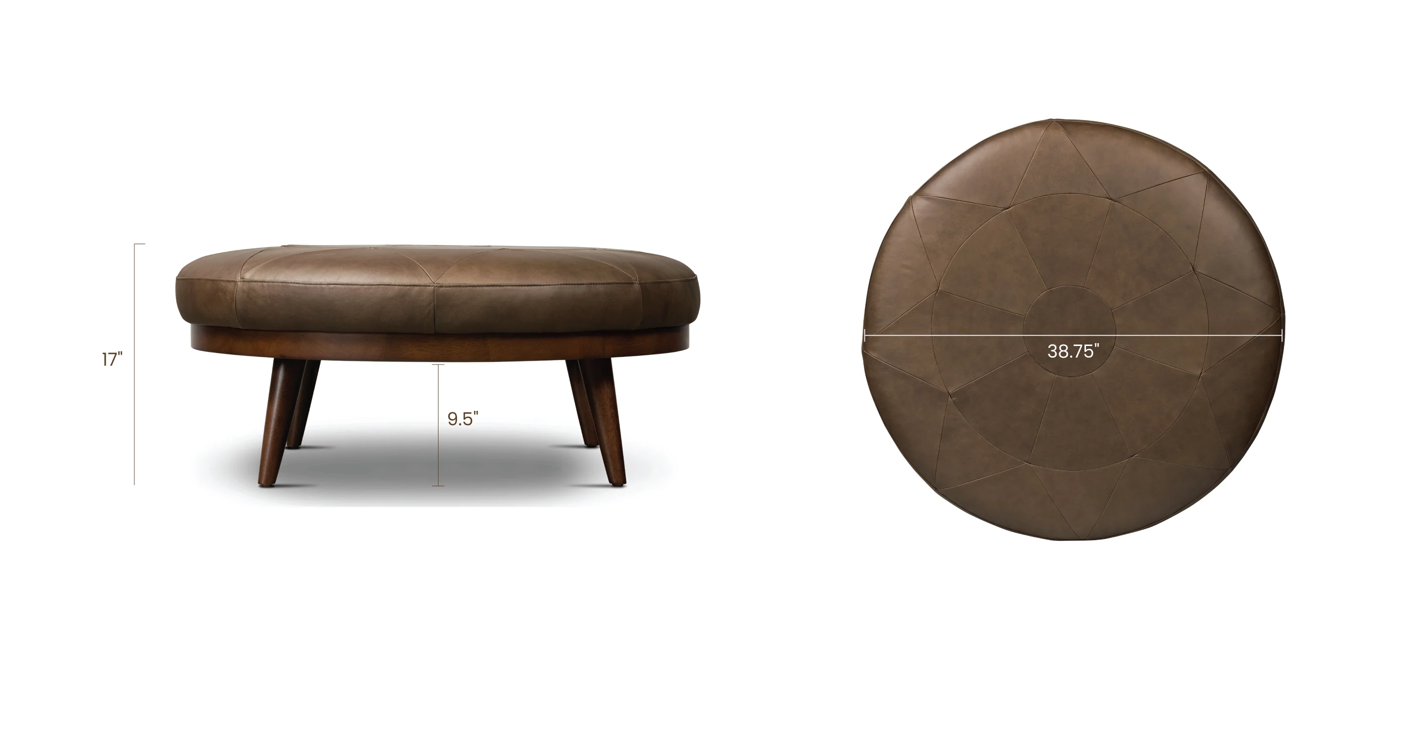 Gio Leather Ottoman - Image 51
