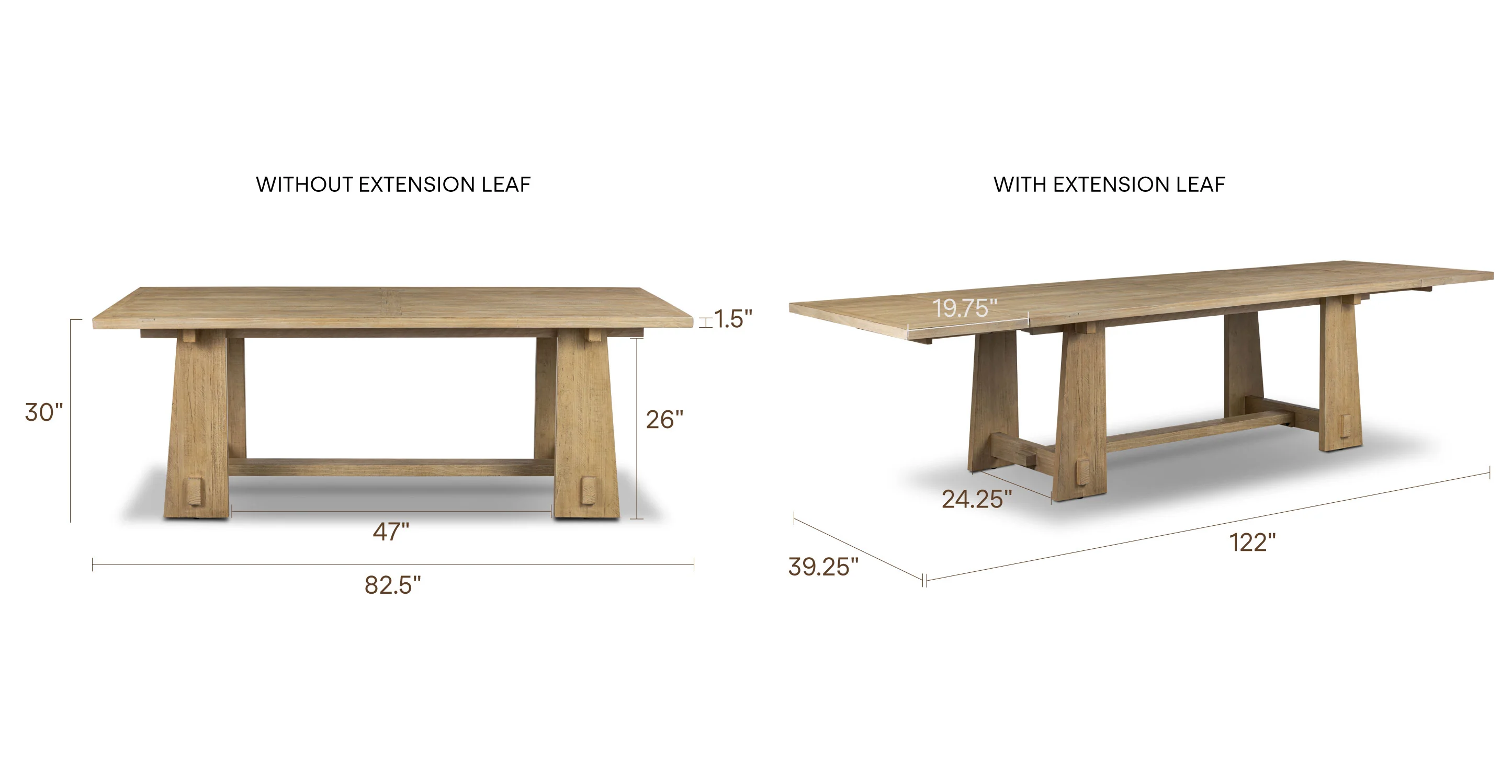 Combe Extension Dining Table (82.5" - 122") - Image 20
