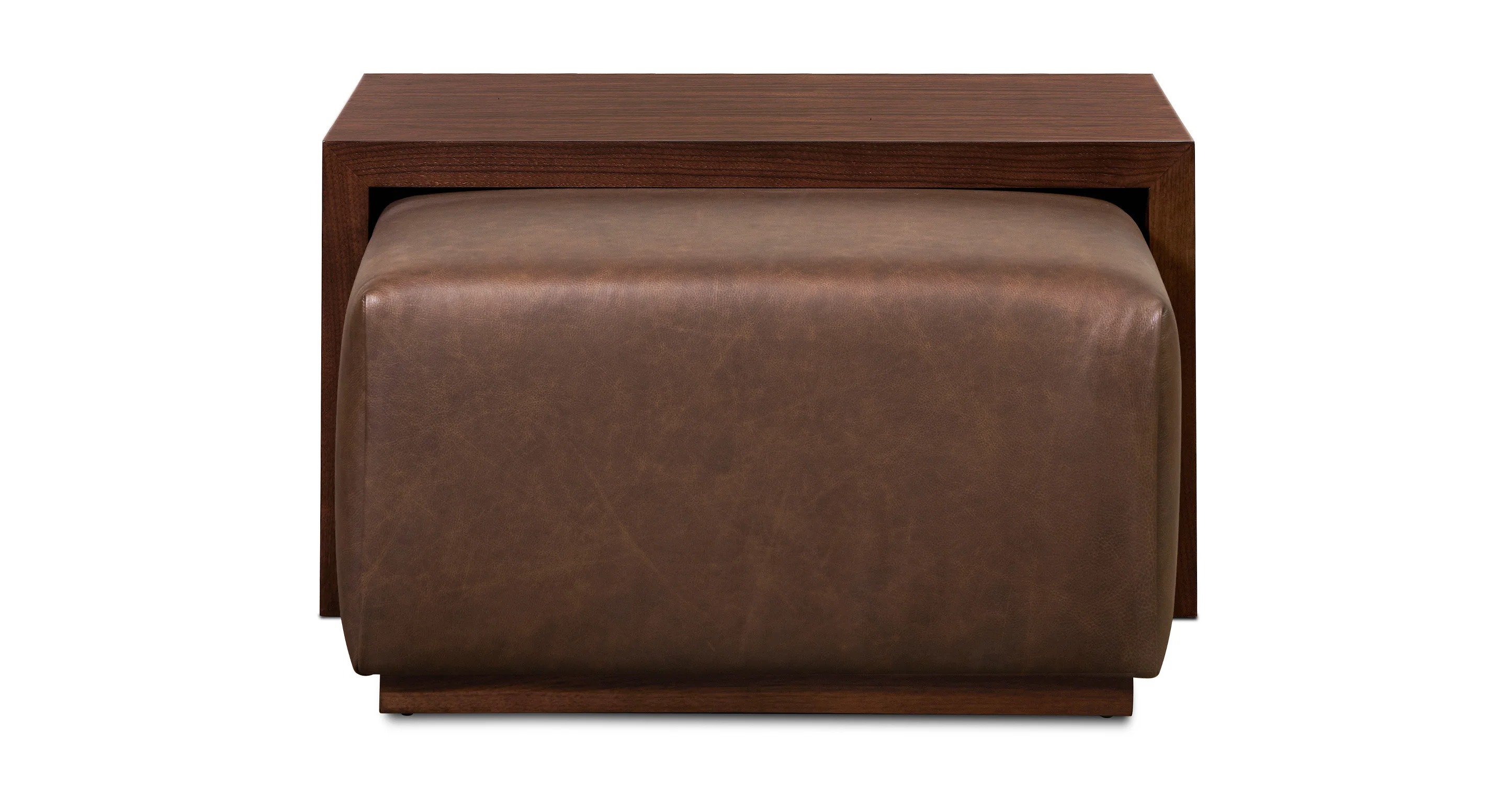 Jarmo Leather Ottoman with Walnut Table - Image 34