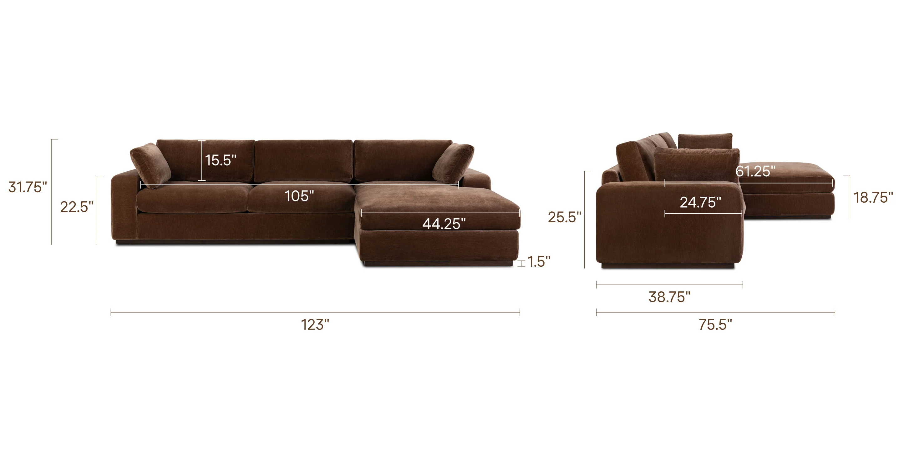 Malaga Right-Facing Sectional Sofa - Image 33