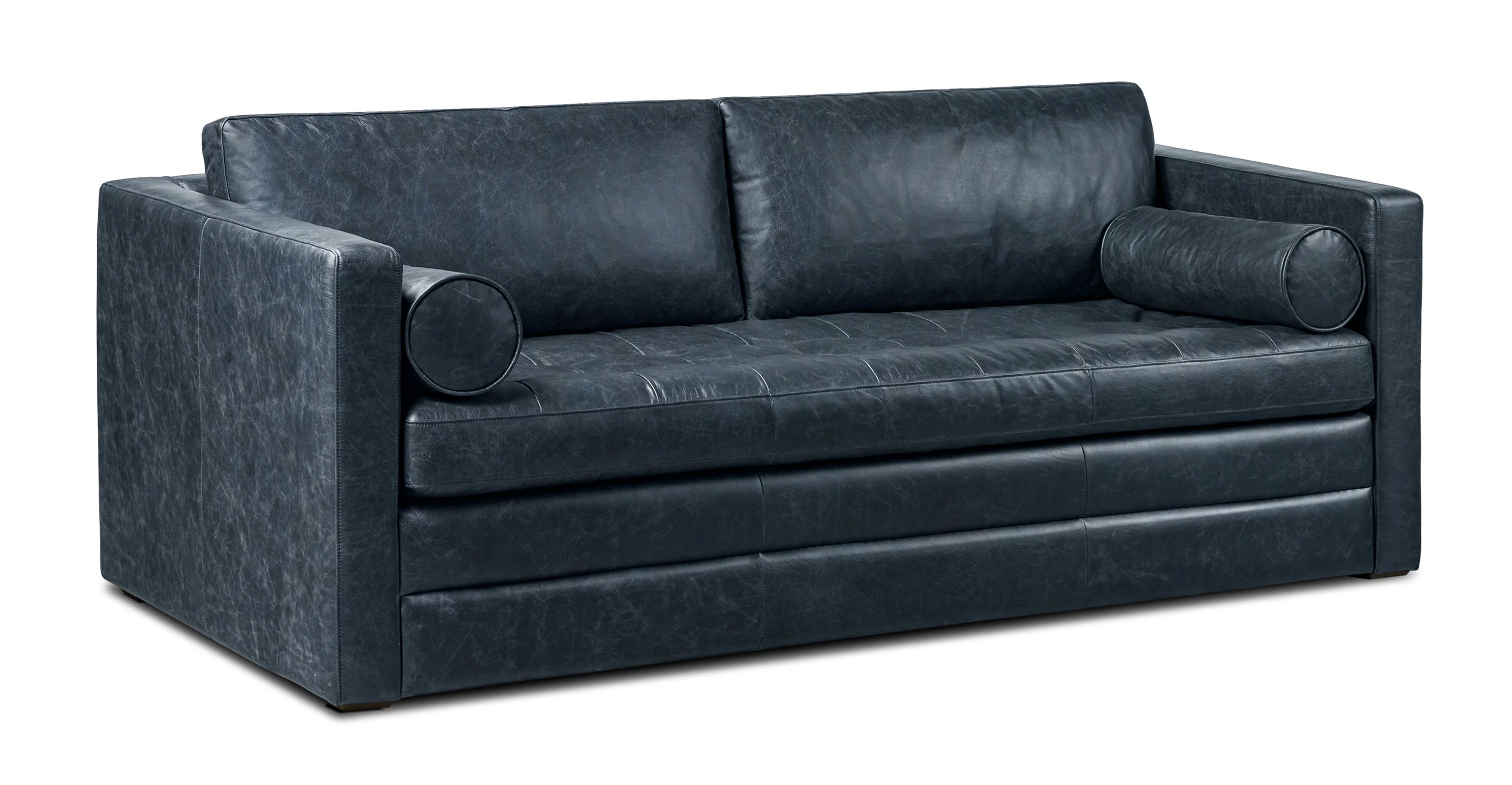 Napa 82" Leather Pull-Out Convertible Sleeper Sofa - Image 32