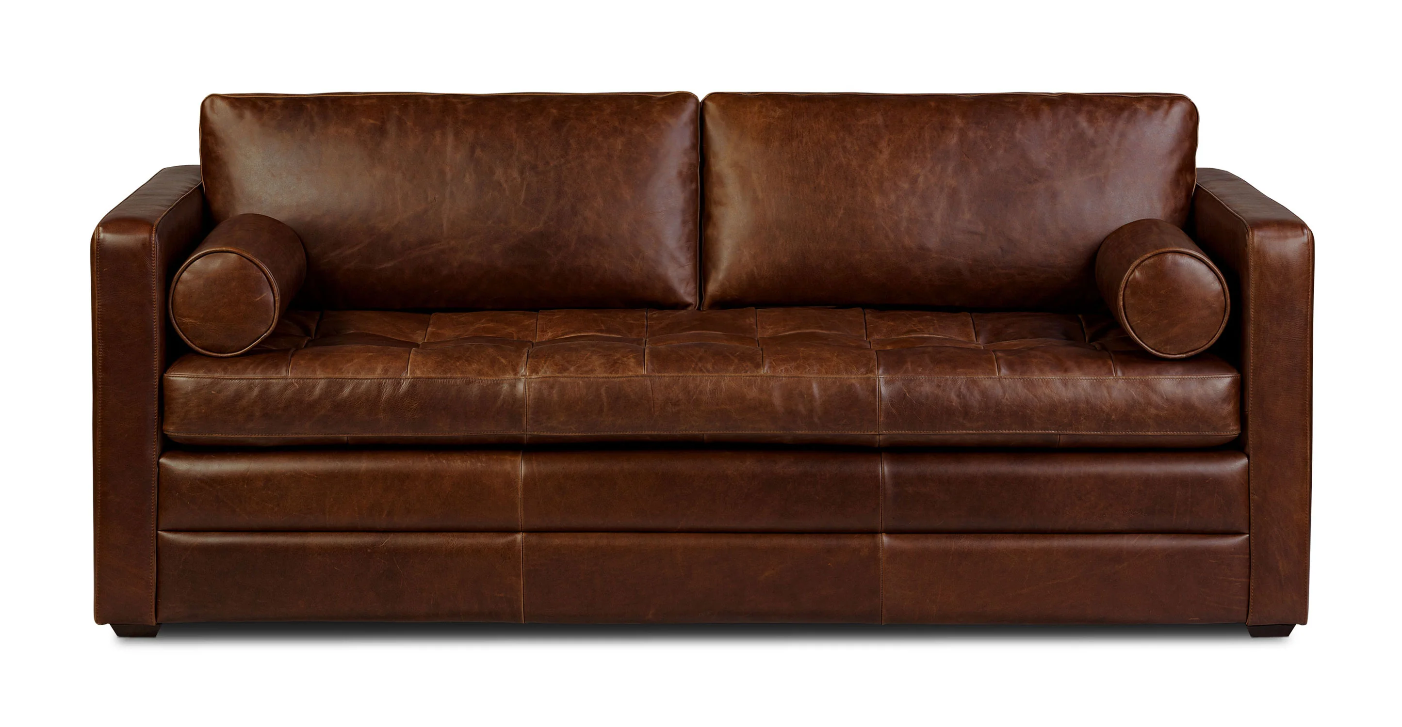 Napa 82" Leather Pull-Out Convertible Sleeper Sofa - Image 45
