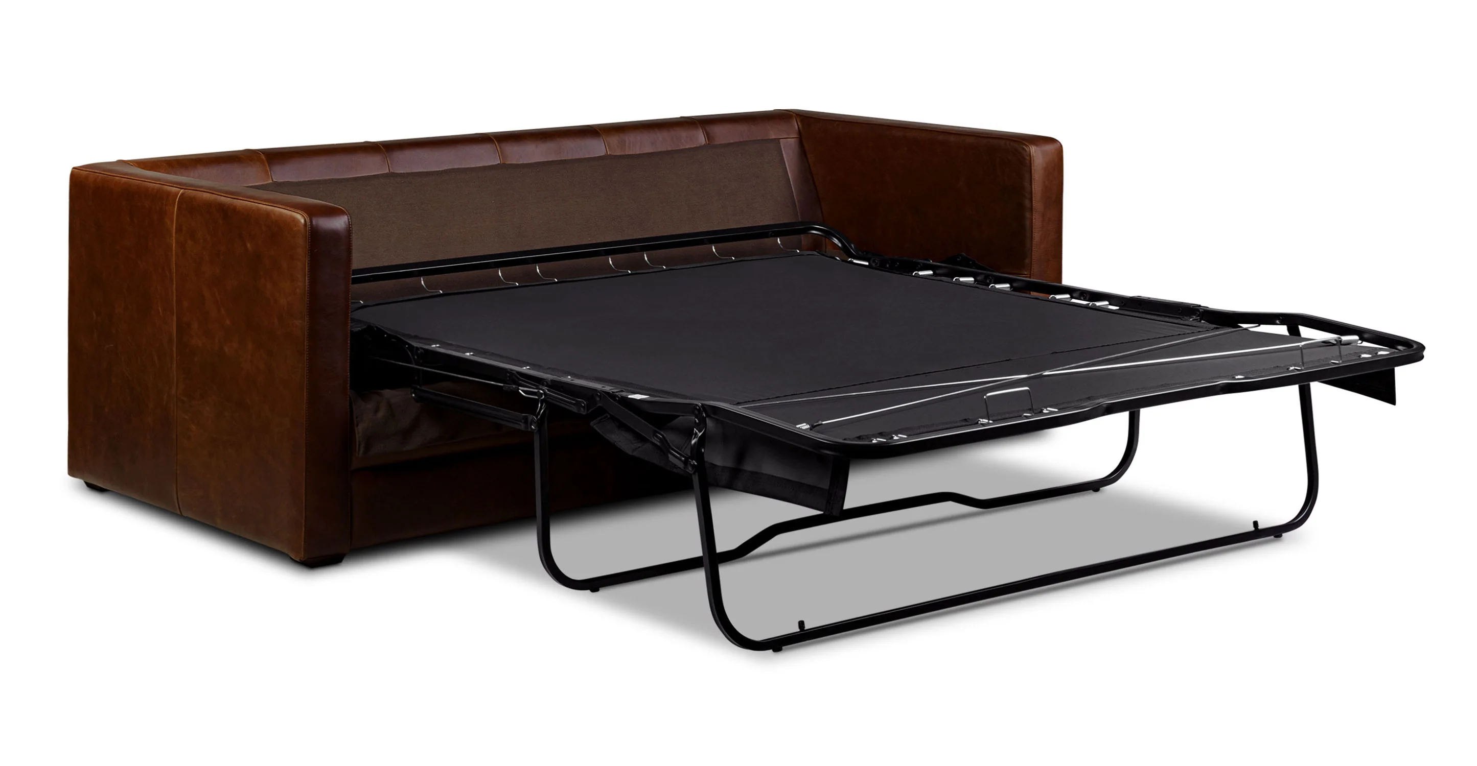 Napa 82" Leather Pull-Out Convertible Sleeper Sofa - Image 51