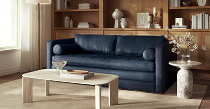 Napa 82" Leather Pull-Out Convertible Sleeper Sofa - Image 72