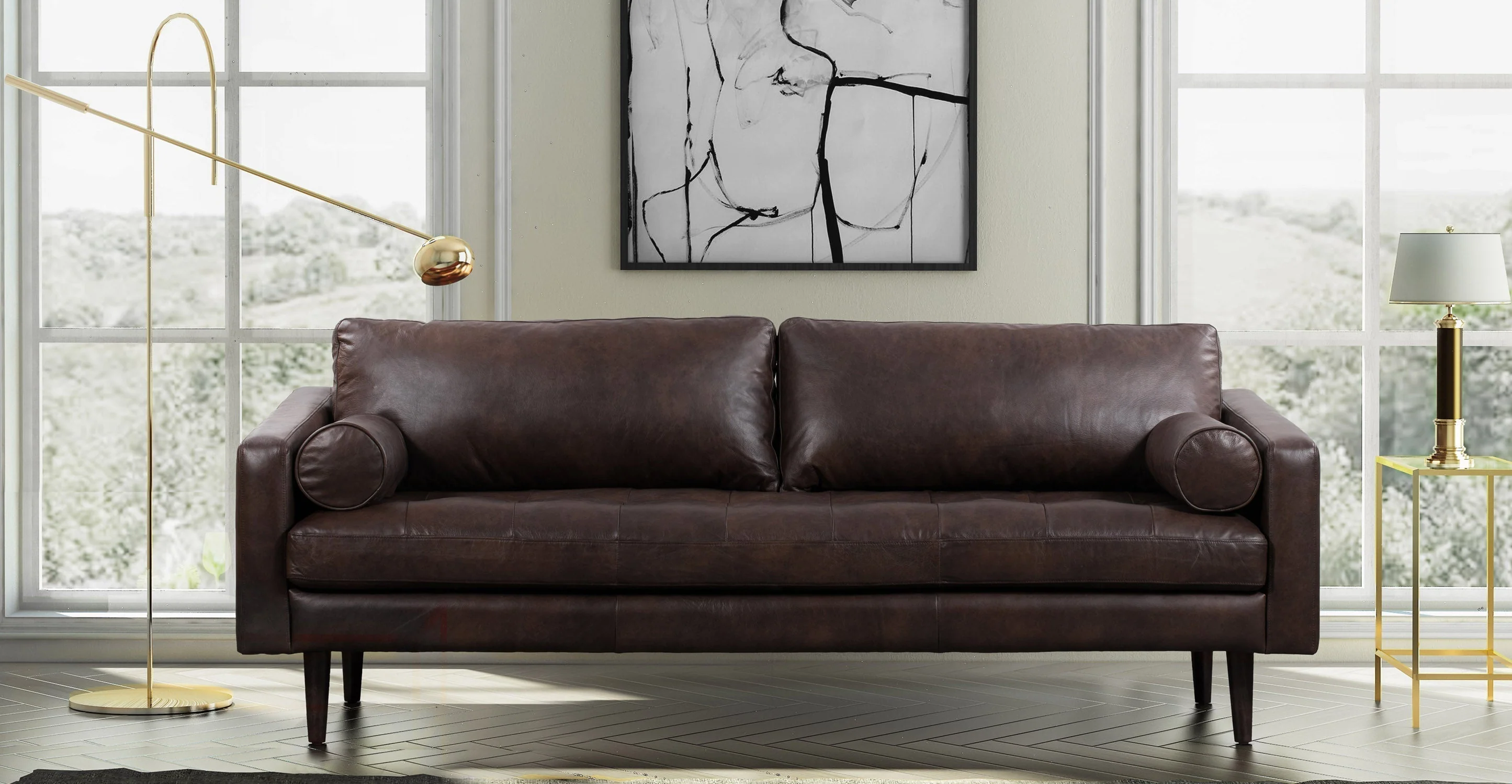 Napa Leather Sofa 88.5” - Image 34