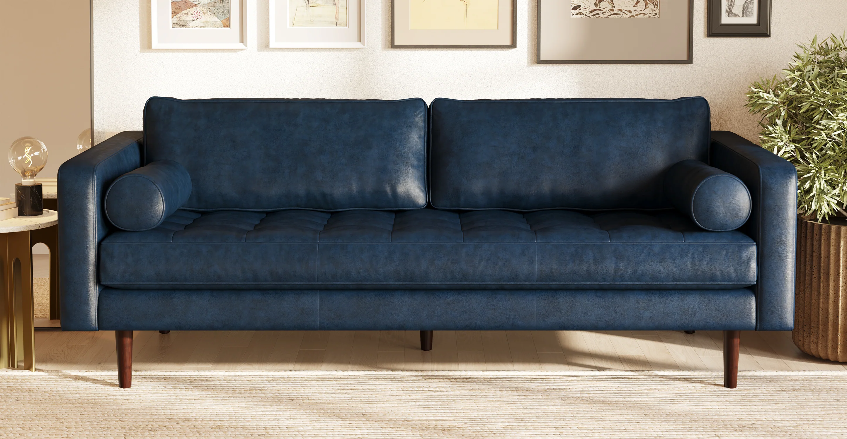 Napa Leather Sofa 88.5” - Image 63