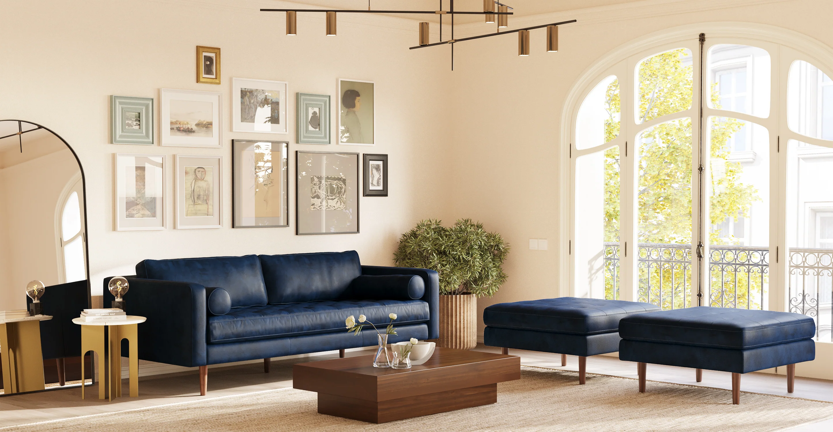 Napa Leather Sofa 88.5” - Image 64
