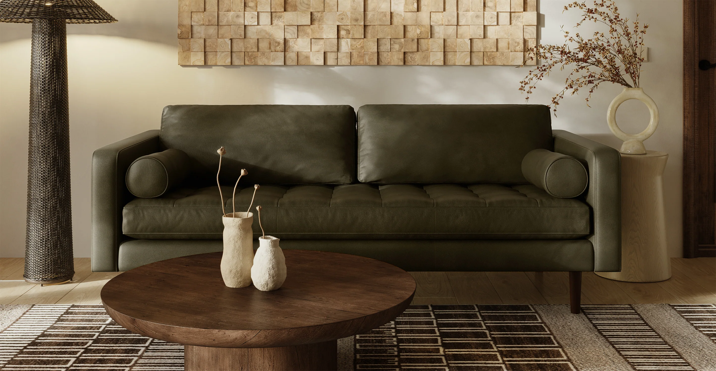 Napa Leather Sofa 88.5” - Image 95