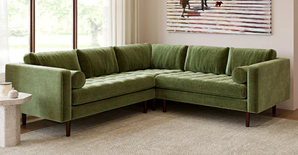 Napa Velvet Corner Sectional Sofa - Image 49