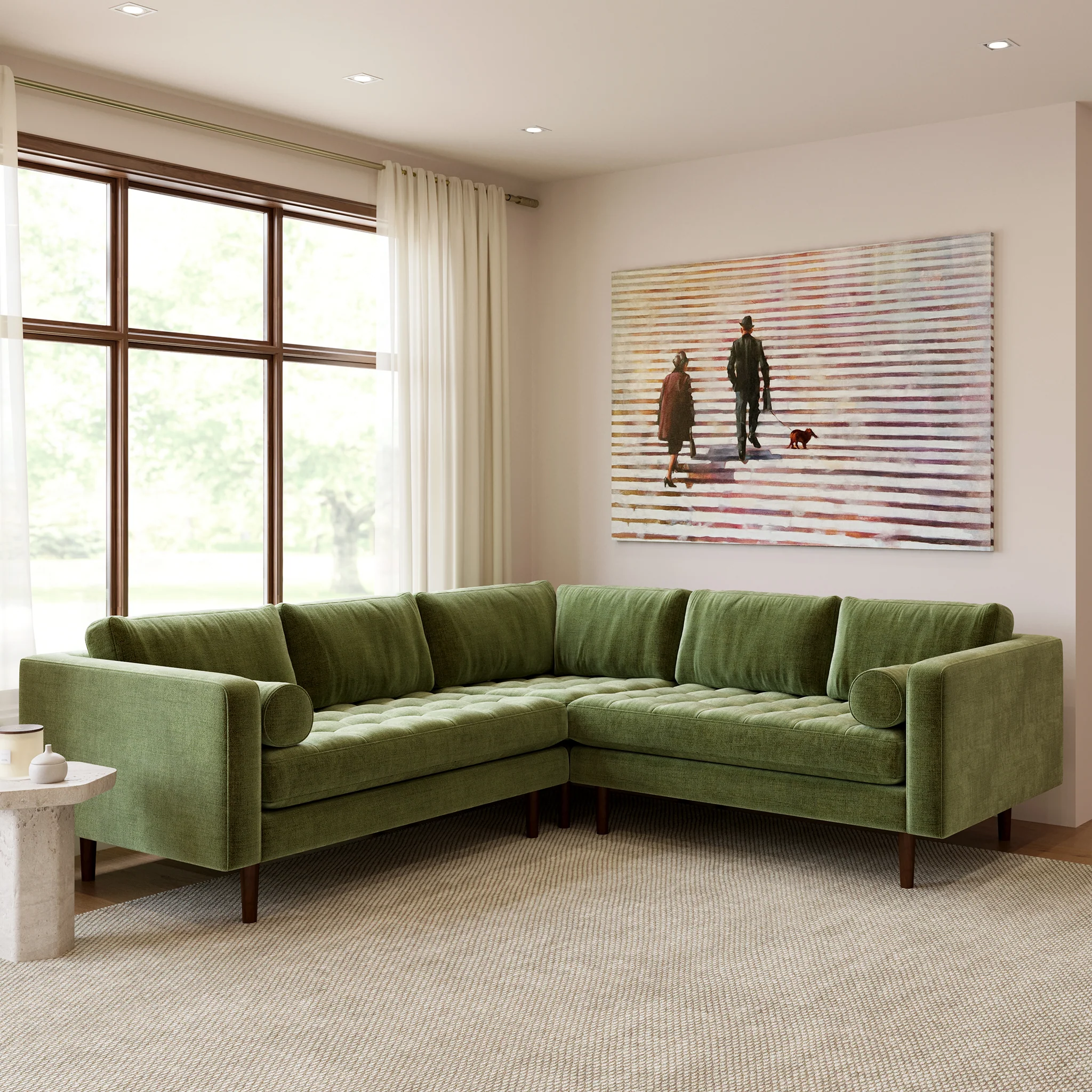 Napa Velvet Corner Sectional Sofa - Image 52