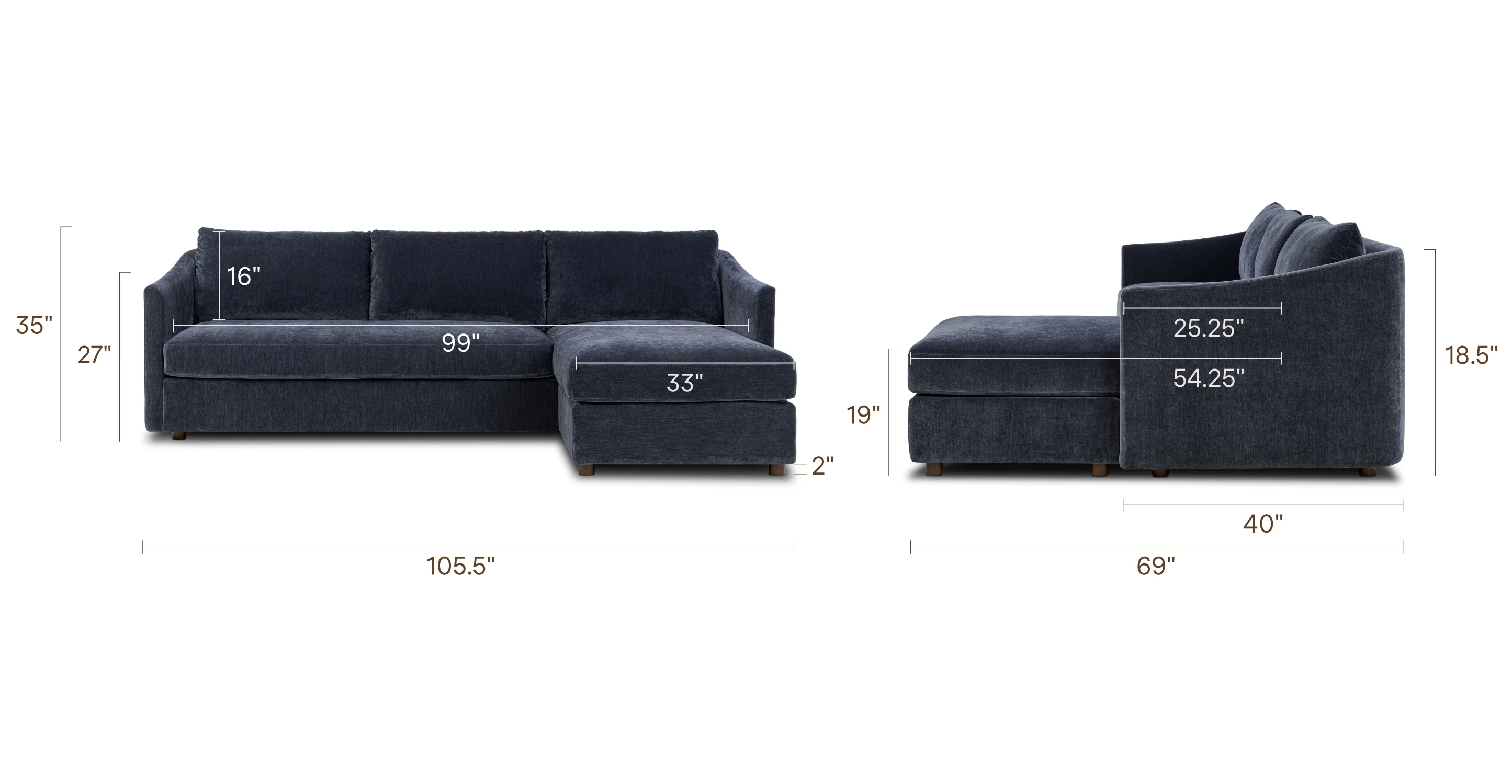 Nervan 105.5" Reversible Chaise Sectional - Image 22