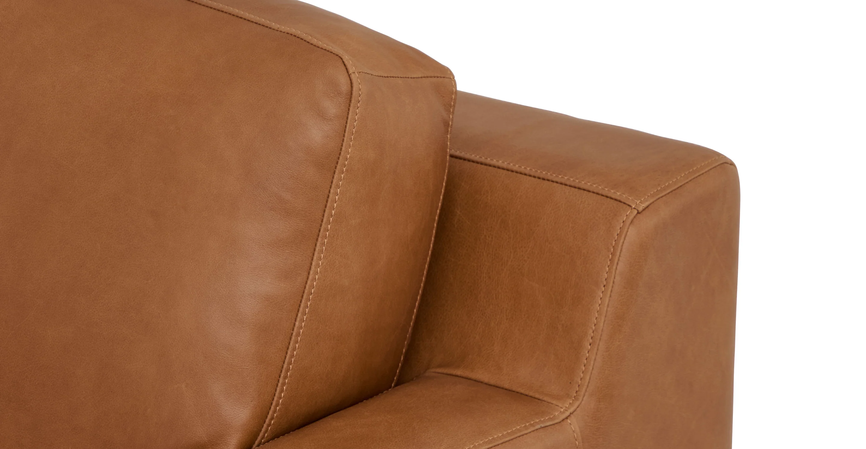 Zyon Leather Left-Facing Bumper Chaise Sectional - Image 13