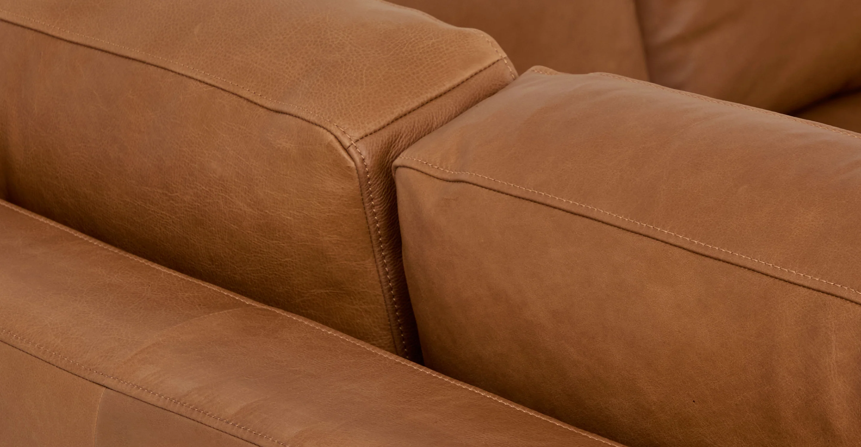 Zyon Leather Left-Facing Bumper Chaise Sectional - Image 15