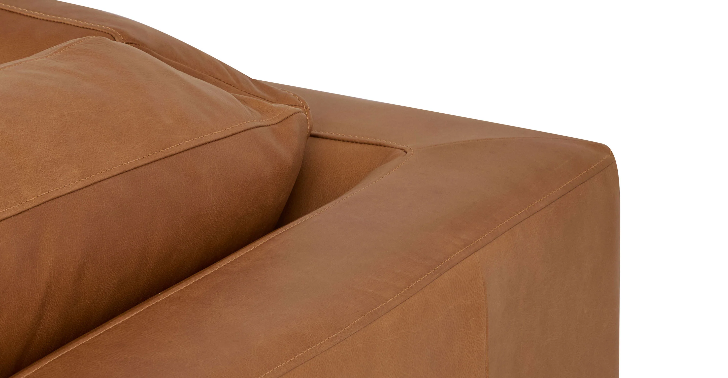 Zyon Leather Right-Facing Bumper Chaise Sectional - Image 16