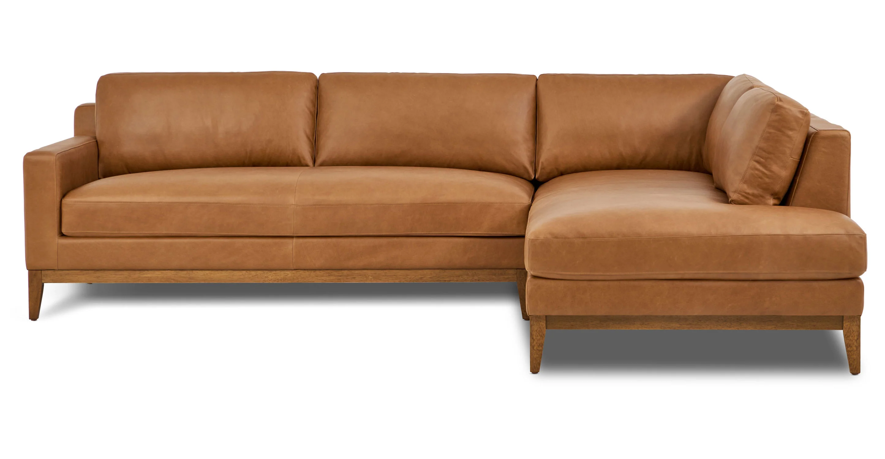 Zyon Leather Right-Facing Bumper Chaise Sectional - Image 2