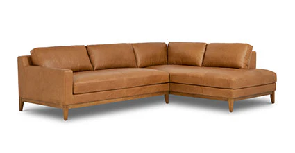 Zyon Leather Right-Facing Bumper Chaise Sectional - Image 24