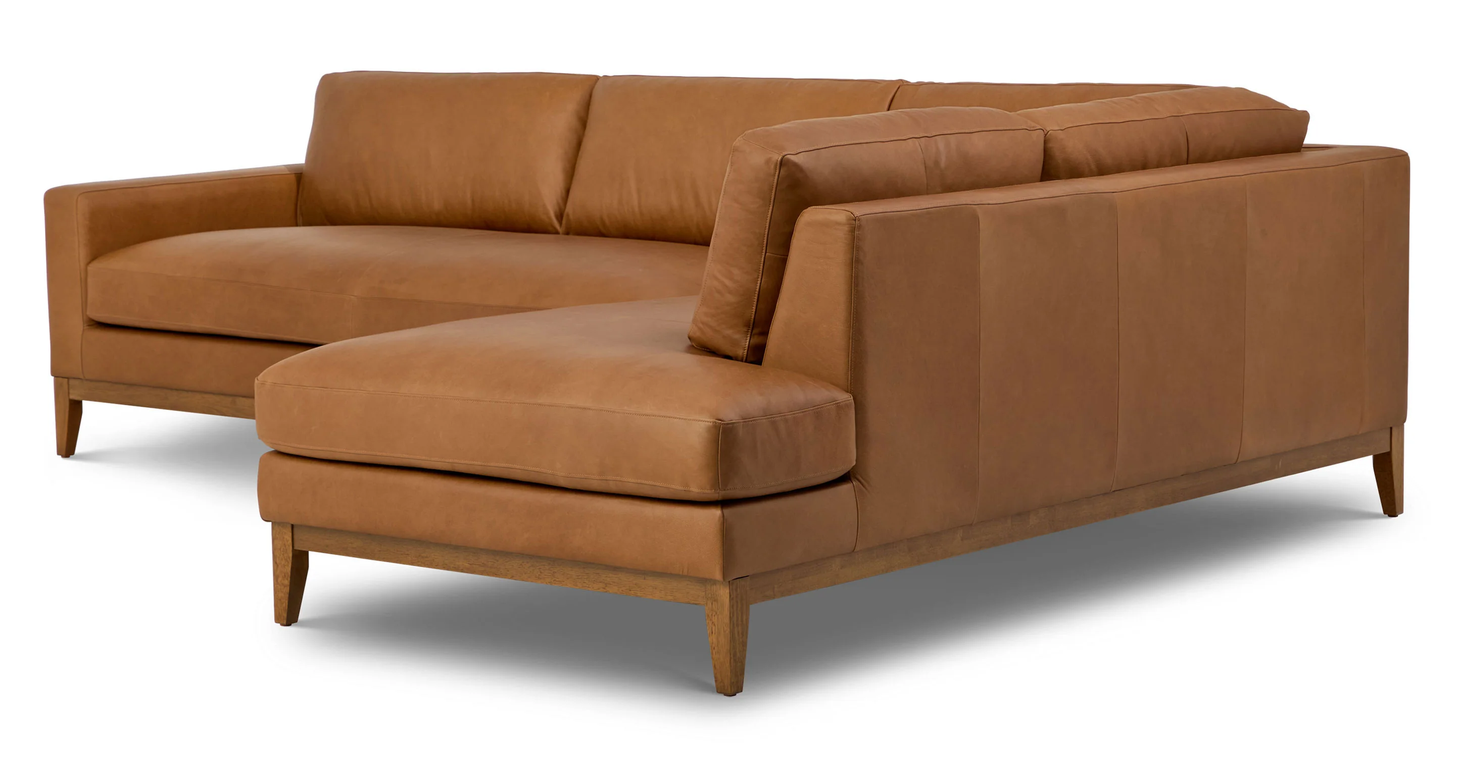 Zyon Leather Right-Facing Bumper Chaise Sectional - Image 7